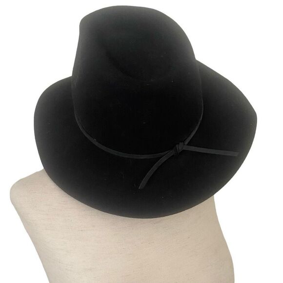 BRIXTON FELT FEDORA HAT SIZE S--7IN (56CM) BOHO Unisex Black With Tie Accent - Picture 2 of 5